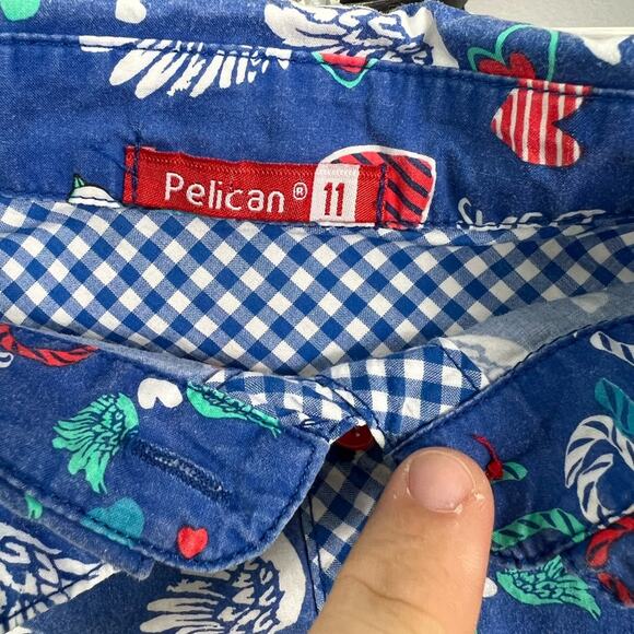 Pelican kids button up collared bird patterned tank top - Picture 3 of 4